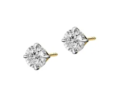 Online Apart Kolczyki z żółtego i białego złota z brylantami - 0,28 ct - próba 585