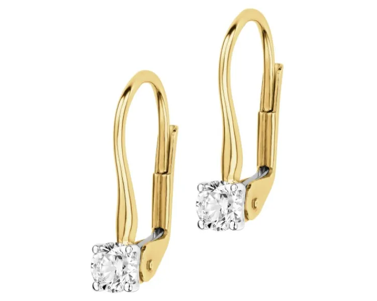 Discount Apart Kolczyki z żółtego i białego złota z brylantami - 0,49 ct - próba 585