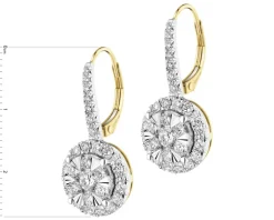 Best Apart Kolczyki z żółtego i białego złota z brylantami - 2,04 ct - próba 585