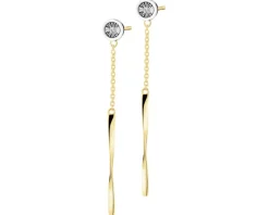 New Apart Kolczyki z żółtego i białego złota z diamentami - 0,01 ct - próba 585