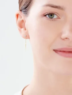 New Apart Kolczyki z żółtego i białego złota z diamentami - 0,01 ct - próba 585