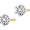 Apart Kolczyki z żółtego i białego złota z brylantami - 0,05 ct - próba 585