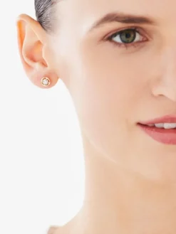 Hot Apart Kolczyki z żółtego i białego złota z brylantami - 0,05 ct - próba 375