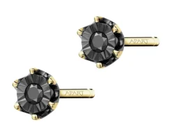 Apart Kolczyki z żółtego i białego złota z czarnymi brylantami - 0,02 ct - próba 375< Kolczyki Z Diamentami