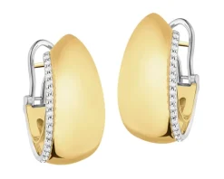 Apart Kolczyki z żółtego i białego złota z brylantami - 0,30 ct - próba 750< Kolczyki Z Diamentami