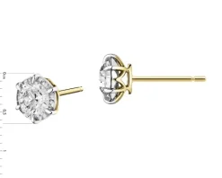 Apart Kolczyki z żółtego i białego złota z brylantami - SI2/H - 1,00 ct - próba 585< Kolczyki Z Diamentami