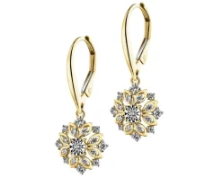 Apart Kolczyki z żółtego i białego złota z diamentami - rozeta - 0,39 ct - próba 585