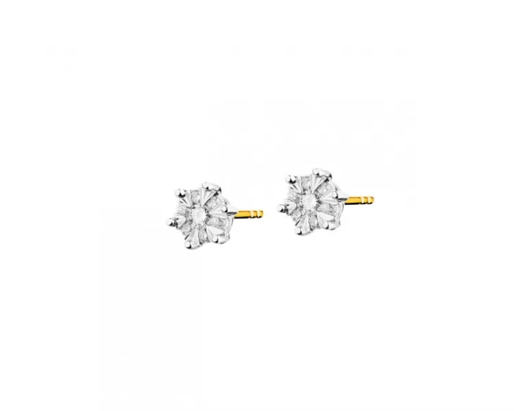 Apart Kolczyki z żółtego i białego złota z brylantami - 0,12 ct - próba 585< Wszystkie