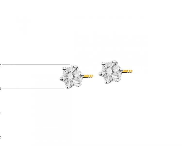 Apart Kolczyki z żółtego i białego złota z brylantami - 0,12 ct - próba 585< Wszystkie