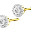 Apart Kolczyki z żółtego i białego złota z diamentami - 0,10 ct - próba 585< Kolczyki Z Diamentami