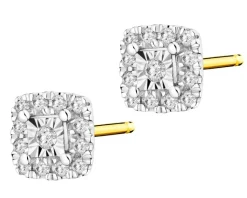 Apart Kolczyki z żółtego i białego złota z diamentami - 0,10 ct - próba 585