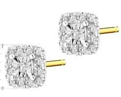 Apart Kolczyki z żółtego i białego złota z diamentami - 0,10 ct - próba 585