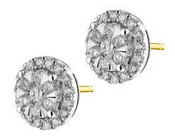 Best Apart Kolczyki z żółtego i białego złota z brylantami - 1,04 ct - próba 585
