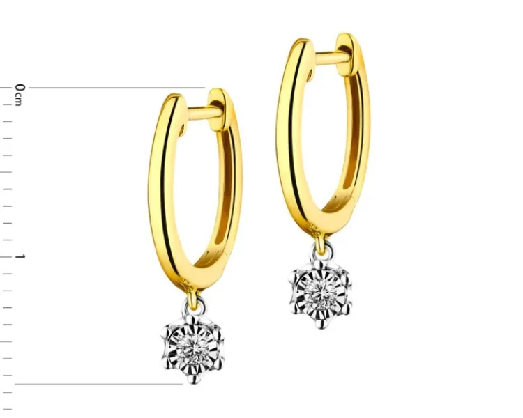 Apart Kolczyki z żółtego i białego złota z brylantami - 0,05 ct - próba 375< Wszystkie