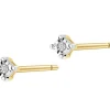 Clearance Apart Kolczyki z żółtego i białego  złota z diamentami - 0,008 ct - próba 375