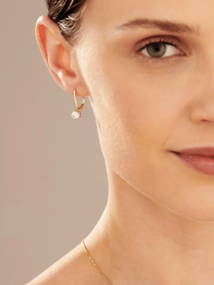 Clearance Apart Kolczyki z żółtego i białego złota z brylantami - SI2/H - 1,00 ct - próba 585