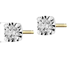 New Apart Kolczyki z żółtego i białego złota z brylantami - 0,50 ct - próba 585