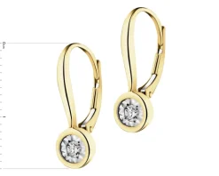 Outlet Apart Kolczyki z żółtego i białego złota z brylantami - 0,10 ct - próba 375
