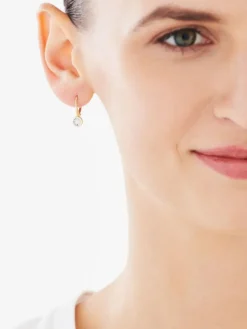 Outlet Apart Kolczyki z żółtego i białego złota z brylantami - 0,10 ct - próba 375
