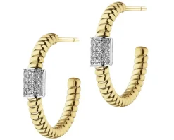 Apart Kolczyki z żółtego i białego złota z brylantami - 0,26 ct - próba 750< Wszystkie