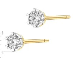 Best Apart Kolczyki z żółtego i białego złota z brylantami - 0,36 ct - próba 585