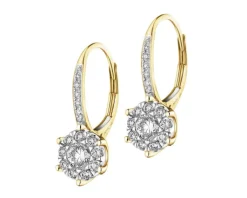 Hot Apart Kolczyki z żółtego i białego złota z brylantami - 0,83 ct - próba 585
