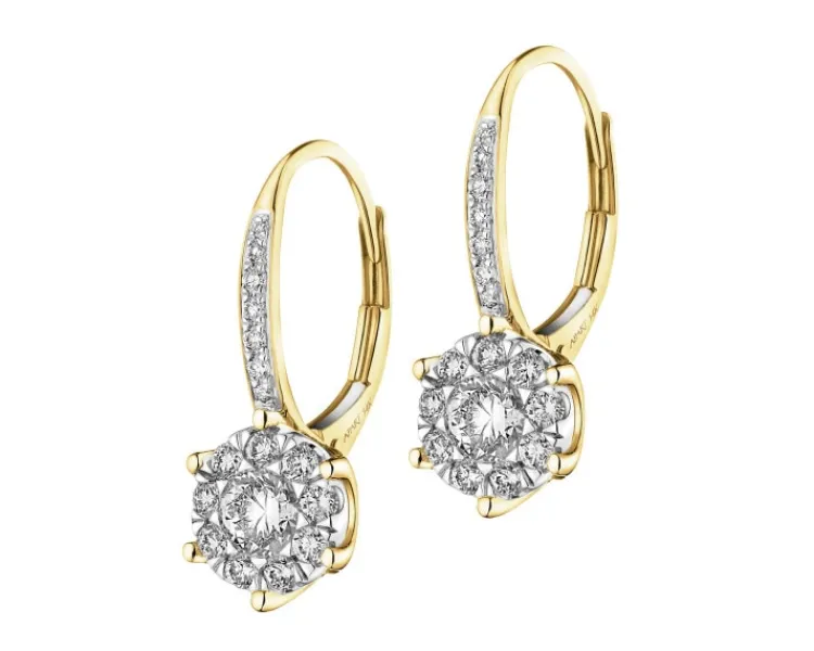 Hot Apart Kolczyki z żółtego i białego złota z brylantami - 0,83 ct - próba 585