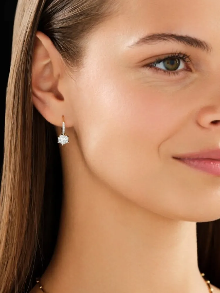 Hot Apart Kolczyki z żółtego i białego złota z brylantami - 0,83 ct - próba 585