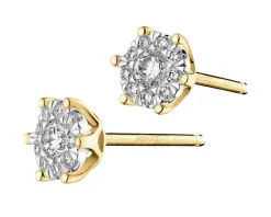 Apart Kolczyki z żółtego i białego złota z brylantami - 0,25 ct - próba 585< Wszystkie