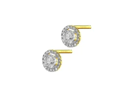 Best Apart Kolczyki z żółtego i białego złota z diamentami - 0,12 ct - próba 585