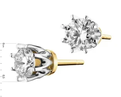 Discount Apart Kolczyki z żółtego i białego złota z brylantami - SI2/H - 0,68 ct - próba 585