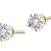 Best Apart Kolczyki z żółtego i białego złota z brylantami - serca - 0,12 ct - próba 585