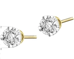 Best Apart Kolczyki z żółtego i białego złota z brylantami - serca - 0,12 ct - próba 585