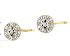 Sale Apart Kolczyki z żółtego i białego złota z diamentami - 0,08 ct - próba 375