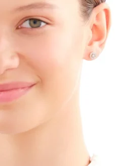 Sale Apart Kolczyki z żółtego i białego złota z diamentami - 0,08 ct - próba 375