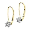 Discount Apart Kolczyki z żółtego i białego złota z brylantami - 0,12 ct - próba 585