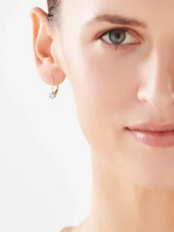 Discount Apart Kolczyki z żółtego i białego złota z brylantami - 0,12 ct - próba 585
