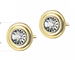 Sale Apart Kolczyki z żółtego i białego złota z brylantami - 0,04 ct - próba 585