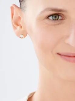 Clearance Apart Kolczyki z żółtego i białego złota z brylantami - 0,12 ct - próba 585