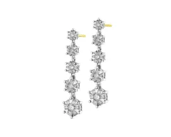 Hot Apart Kolczyki z żółtego i białego złota z brylantami - 0,99 ct - próba 585