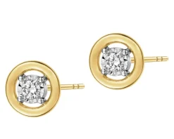 Apart Kolczyki z żółtego i białego złota z brylantami - 0,12 ct - próba 585< Wszystkie