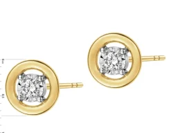 Apart Kolczyki z żółtego i białego złota z brylantami - 0,12 ct - próba 585< Wszystkie
