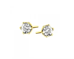 Apart Kolczyki z żółtego i białego złota z brylantami - 0,05 ct - próba 585< Kolczyki Z Diamentami