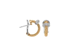 Hot Fope Kolczyki z żółtego i białego złota z brylantami - 0,18 ct - próba 750