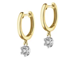 Apart Kolczyki z żółtego i białego złota z brylantami - 0,15 ct - próba 585< Wszystkie