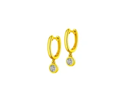 Hot Apart Kolczyki z żółtego i białego złota z brylantami - 0,05 ct - próba 375