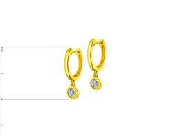 Hot Apart Kolczyki z żółtego i białego złota z brylantami - 0,05 ct - próba 375