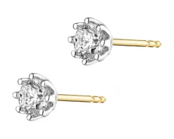 Online Apart Kolczyki z żółtego i białego złota brylantami - 0,40 ct - próba 585