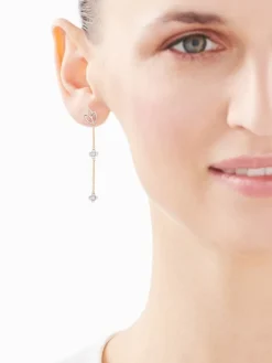 Apart Kolczyki z żółtego i białego złota z brylantami - kwiaty lotosu - 0,10 ct - próba 375< Wszystkie