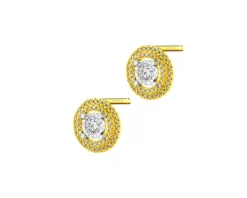 Apart Kolczyki z żółtego i białego złota z diamentami - 0,28 ct - próba 585